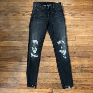 J Brand Black Distressed Skinny Jeans